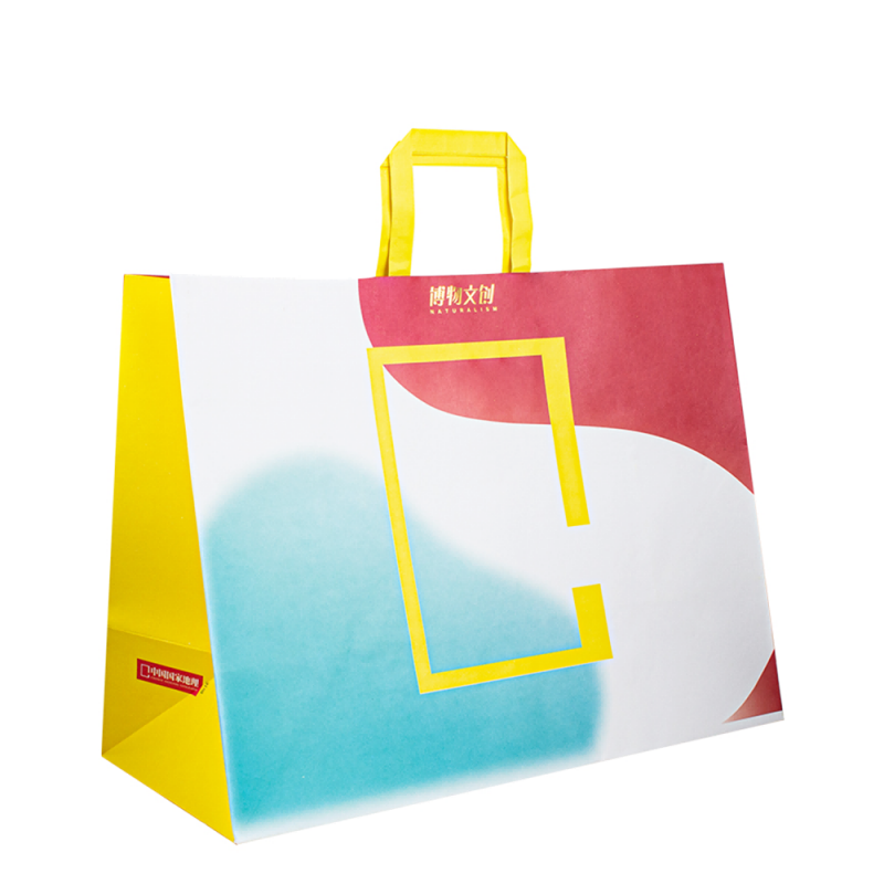 Stor storlek grossistpris Brown Kraft Paper Bag med anpassad tryckt logotyp Shopping Papperspåse