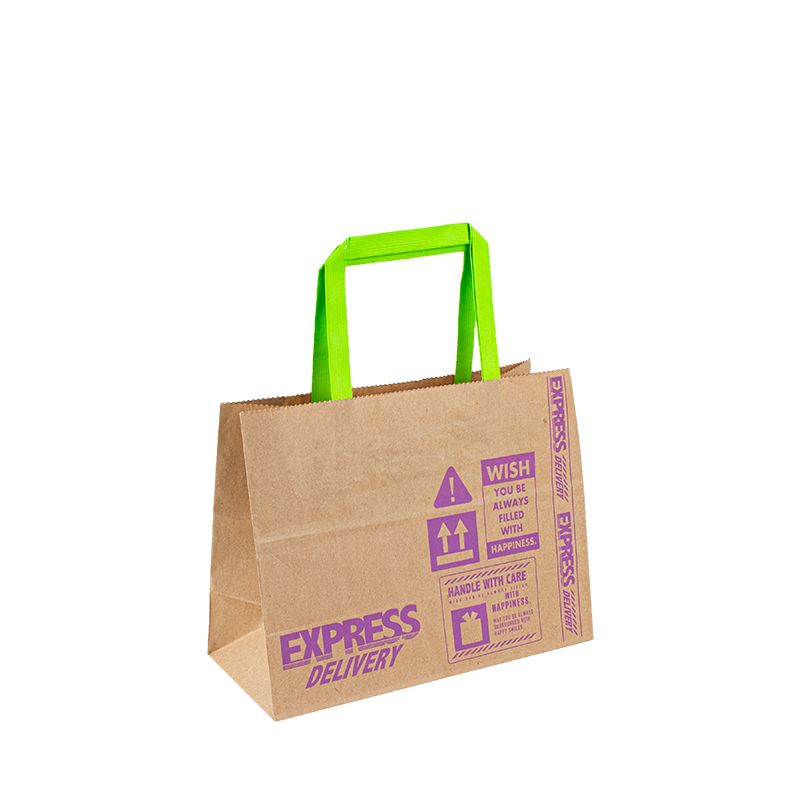 Anpassad tryckt din egen logotyp White Brown Kraft Gift Craft Shopping Paper Bag med handtag
